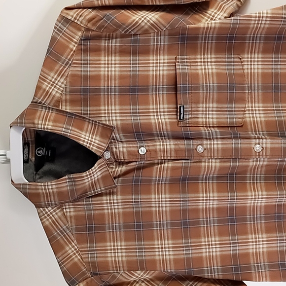 Volcom Modern Fit Button Up Plaid Shirt Men's Size L - Picture 6 of 14